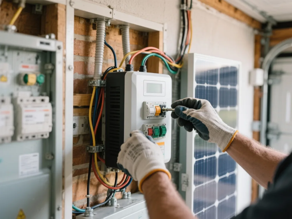Raccordement d'un onduleur photovoltaïque en Belgique